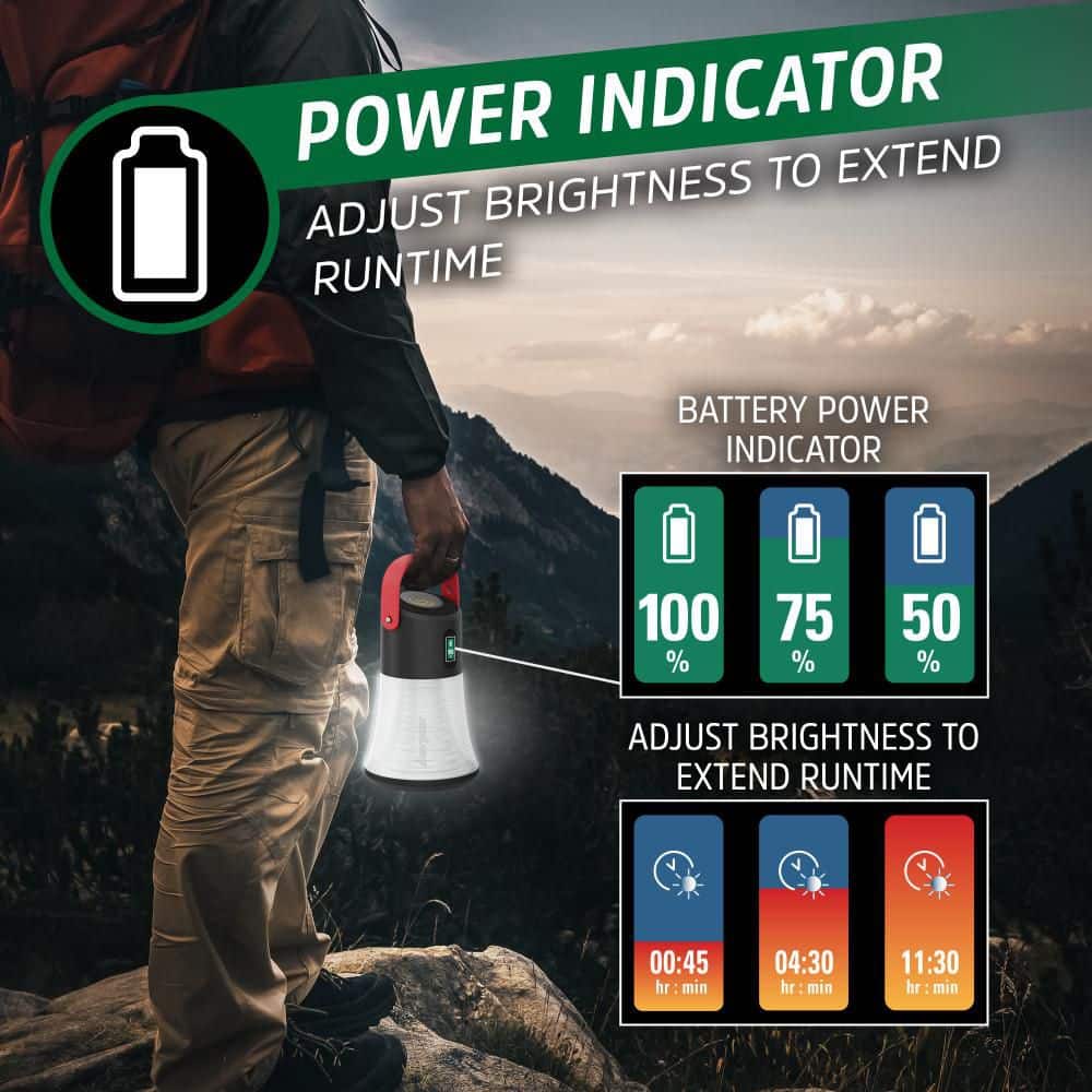 Energizer Power Indicator Lantern, Rechargeable, 1200 Lumens (2)
