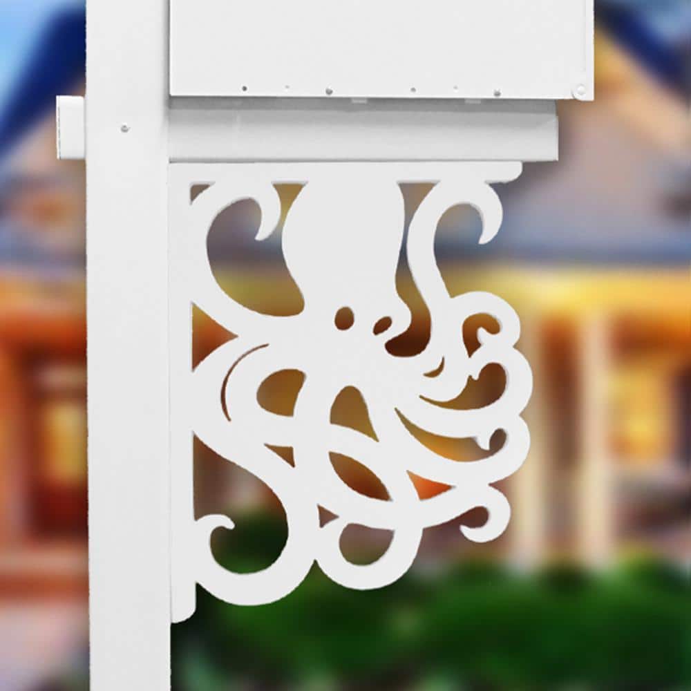 Nature Brackets 16 in. Paintable PVC Decorative Octopus Mailbox or Porch Bracket (2)