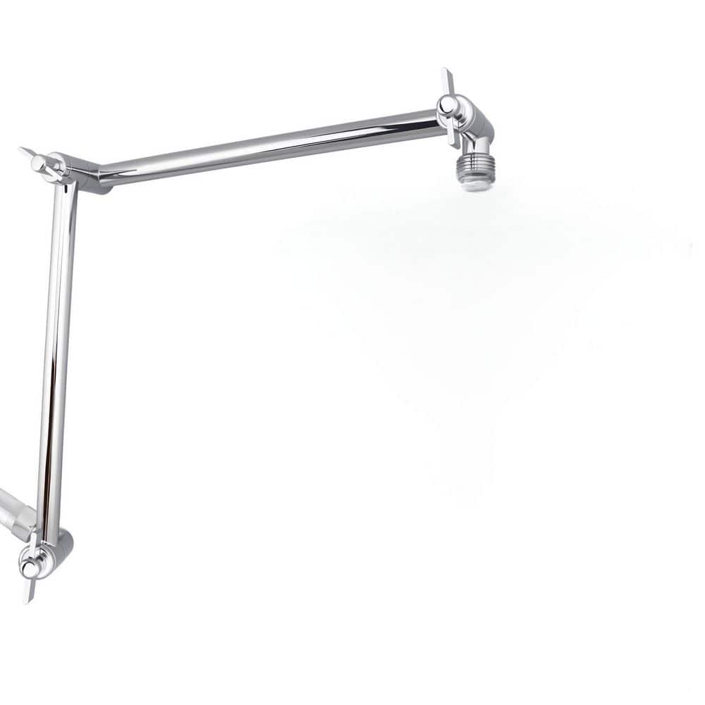 Helhom 19 in. Shower Head Extension Arm with Lock Joint, G1/2 Universal Connection for Rain and Handheld Shower Head (1)