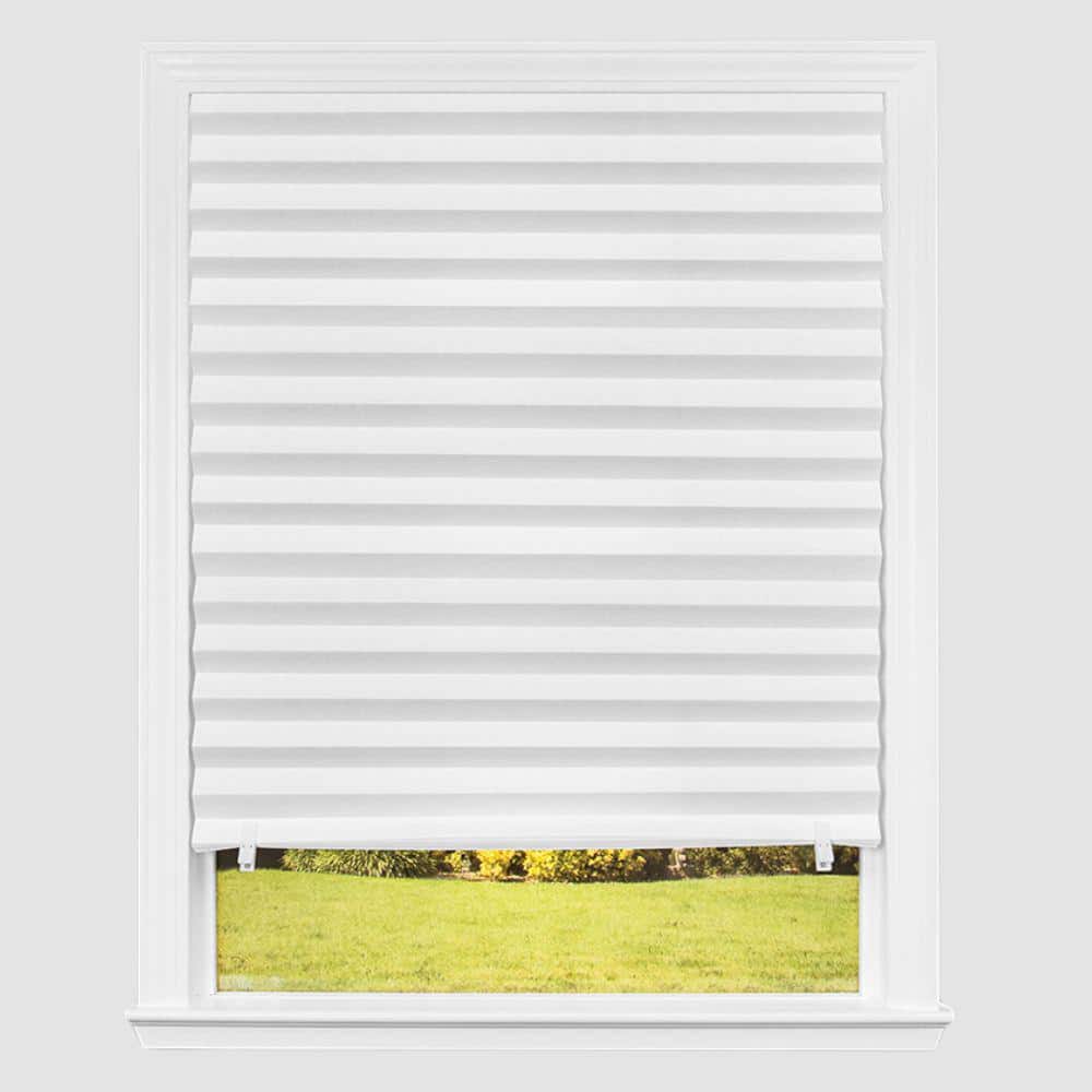 Redi Shade No Tools Original Light Filtering Pleated Paper Shade White, 48 in. W x 72 in. L