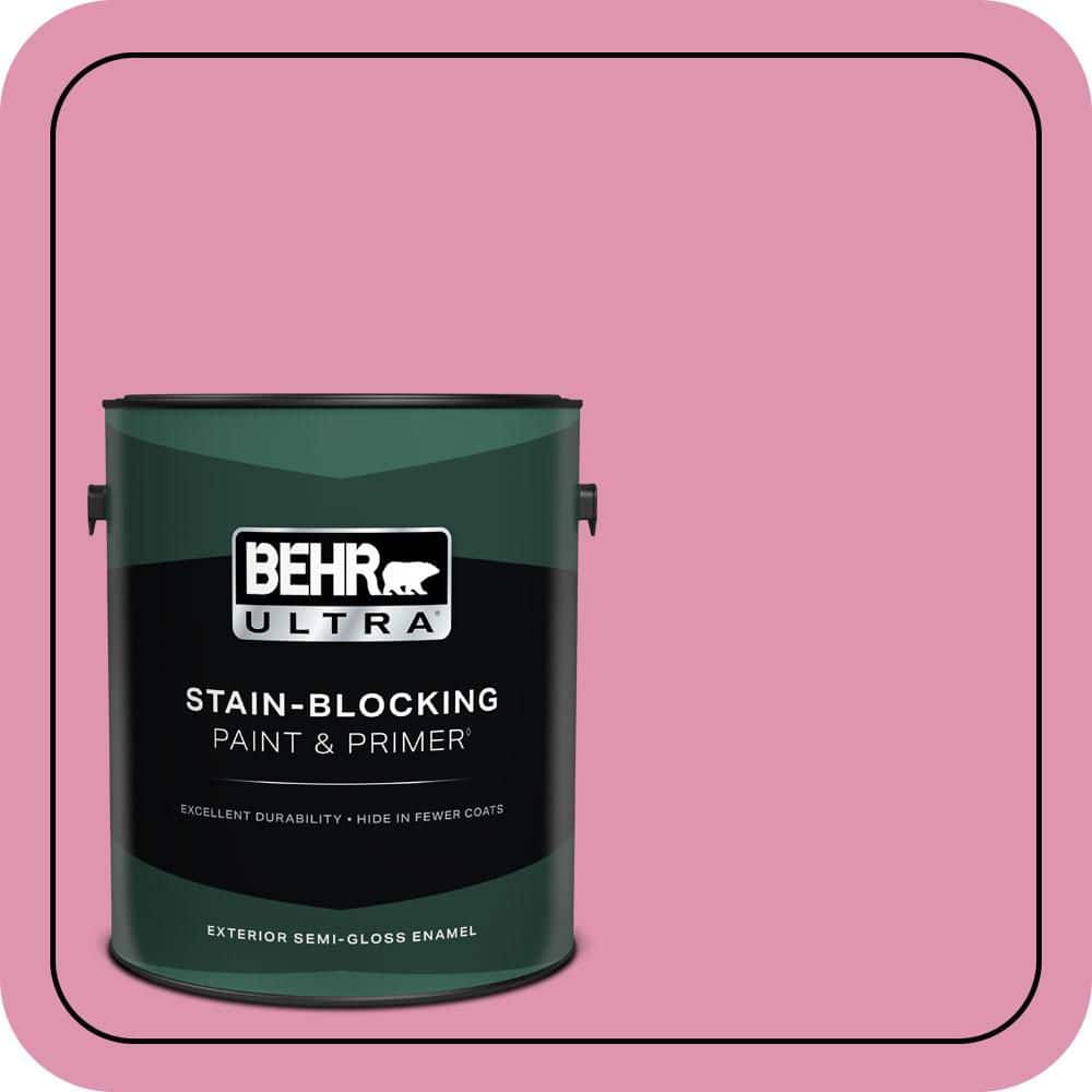 BEHR ULTRA 1 gal. #P130-4 Its a Girl Semi-Gloss Enamel Exterior Paint & Primer