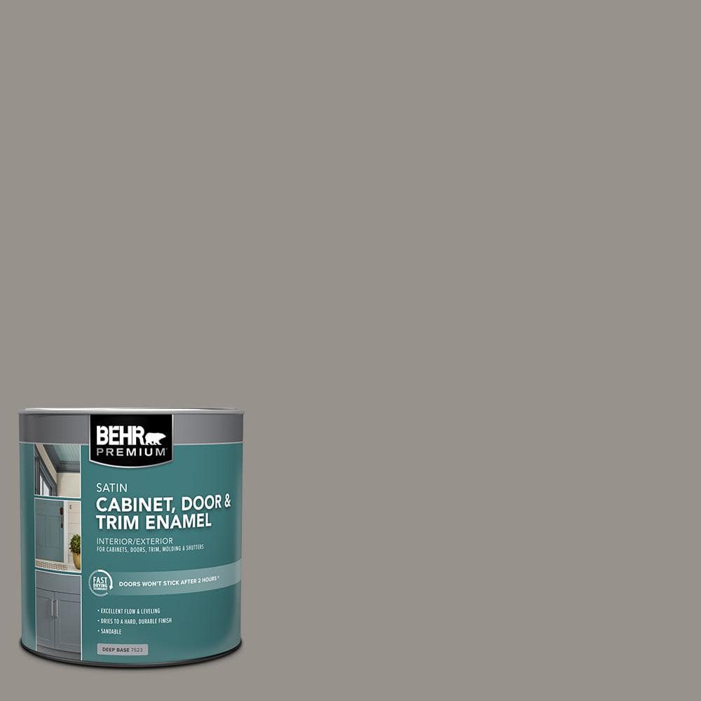 BEHR PREMIUM 1 qt. #PPU18-16 Elephant Skin Satin Enamel Interior/Exterior Cabinet, Door & Trim Paint (1)