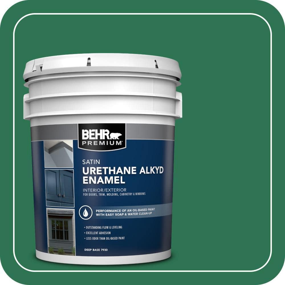 BEHR PREMIUM 5 gal. #P420-7 Crown Jewel Urethane Alkyd Satin Enamel Interior/Exterior Paint