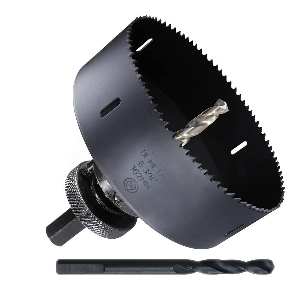 Unbranded 6-3/8 HSS Bi-Metal Hole Saw Cutter for Wood Drywall Plastic Aluminum Mild Steel Iron Metal Stainless Steel Heavy Duty (1)