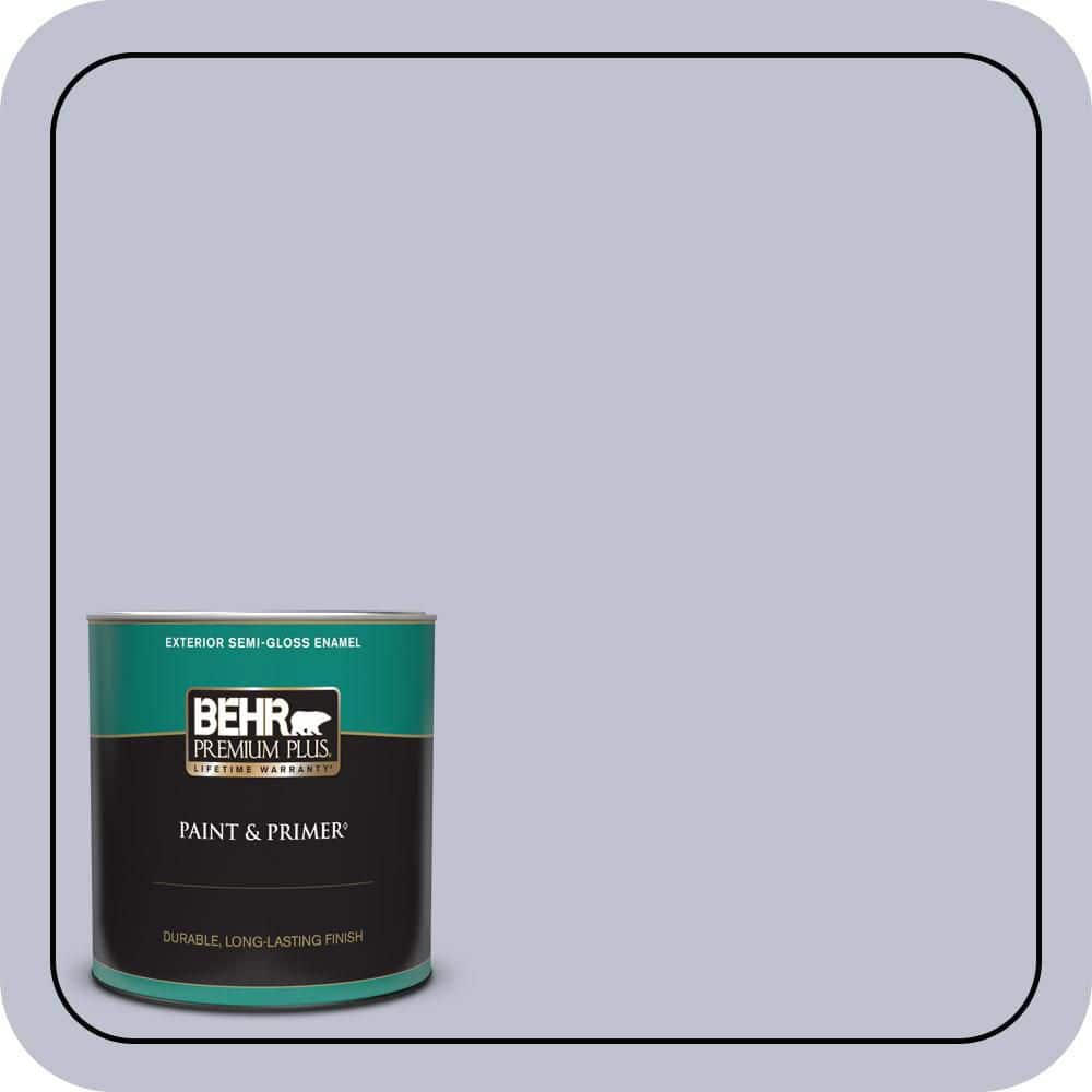 BEHR PREMIUM PLUS 1 qt. #S550-2 Powder Lilac Semi-Gloss Enamel Exterior Paint & Primer