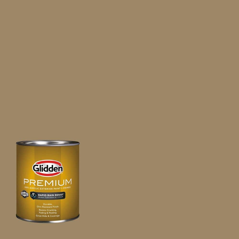 Glidden Premium 1 qt. PPG1099-6 Iced Cappuccino Flat Exterior Latex Paint