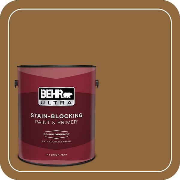 BEHR PREMIUM PLUS #300D-7 Spanish Leather Flat Low Odor & Primer (4)