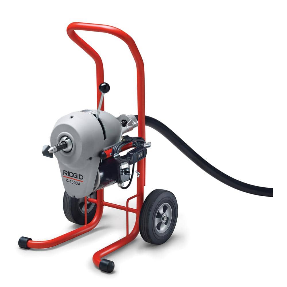 RIDGID 115-Volt K-1500A Sectional Sewer and Drain Cleaning Machine with C-11 1-1/4 in. Cable and 9 Pc. Tool Set