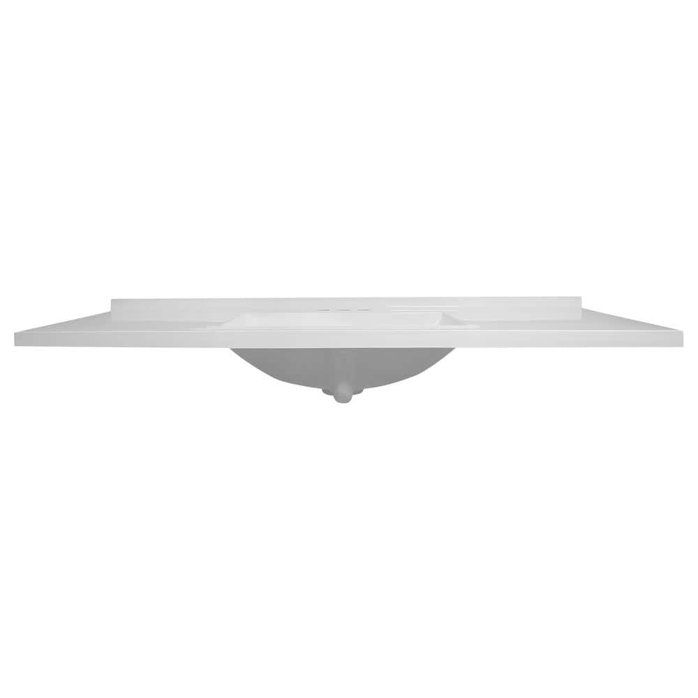 Design House Camilla II 37 in. W 22 in. D Cultured Marble White Rectangular Single Sink 4 in Centerset Vanity Top (2)