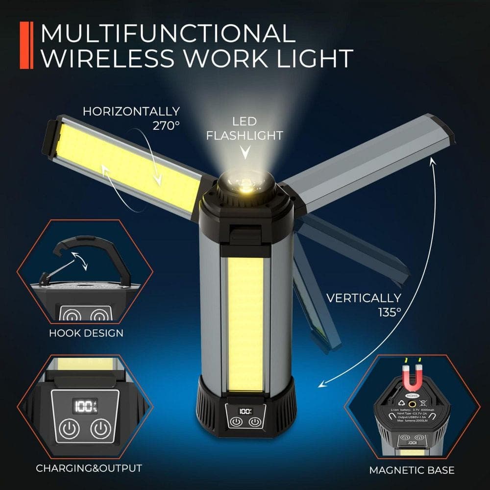BeamBox 20-Volt 2000 Lumen LED Tripod Work Light Adjustable Dimmable Cordless (3)