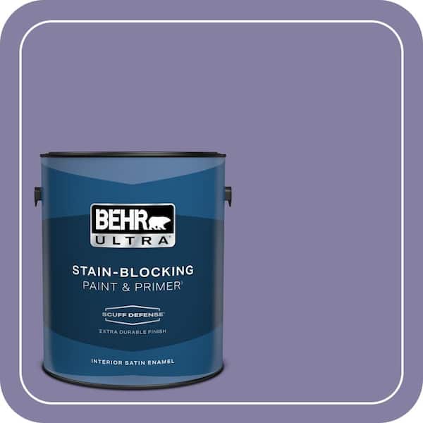 BEHR ULTRA 1 gal. #640D-6 Chinese Violet Extra Durable Satin Enamel Interior Paint & Primer (2)
