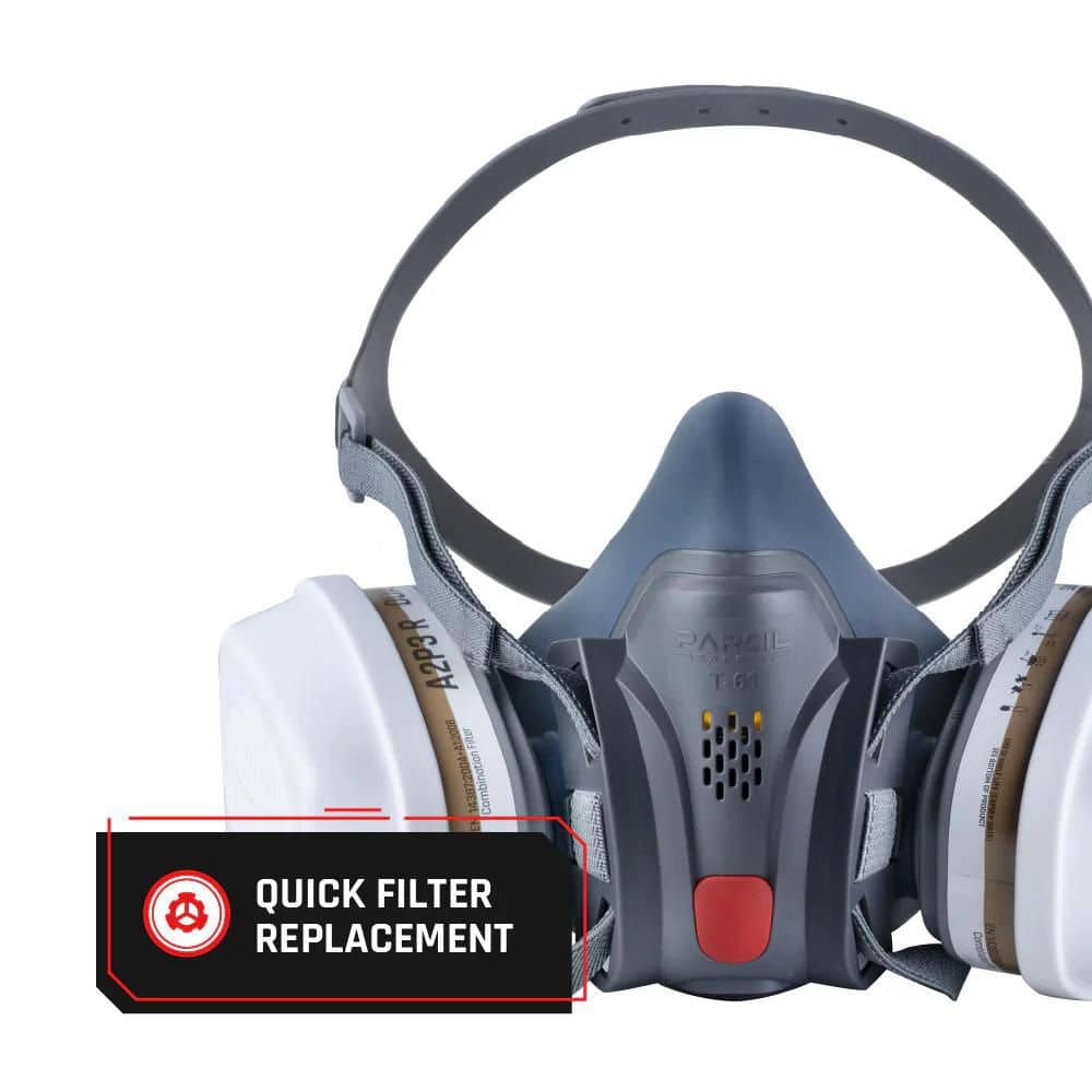 Parcil Safety Half Face Reusable Respirator and Gas Mask (3)