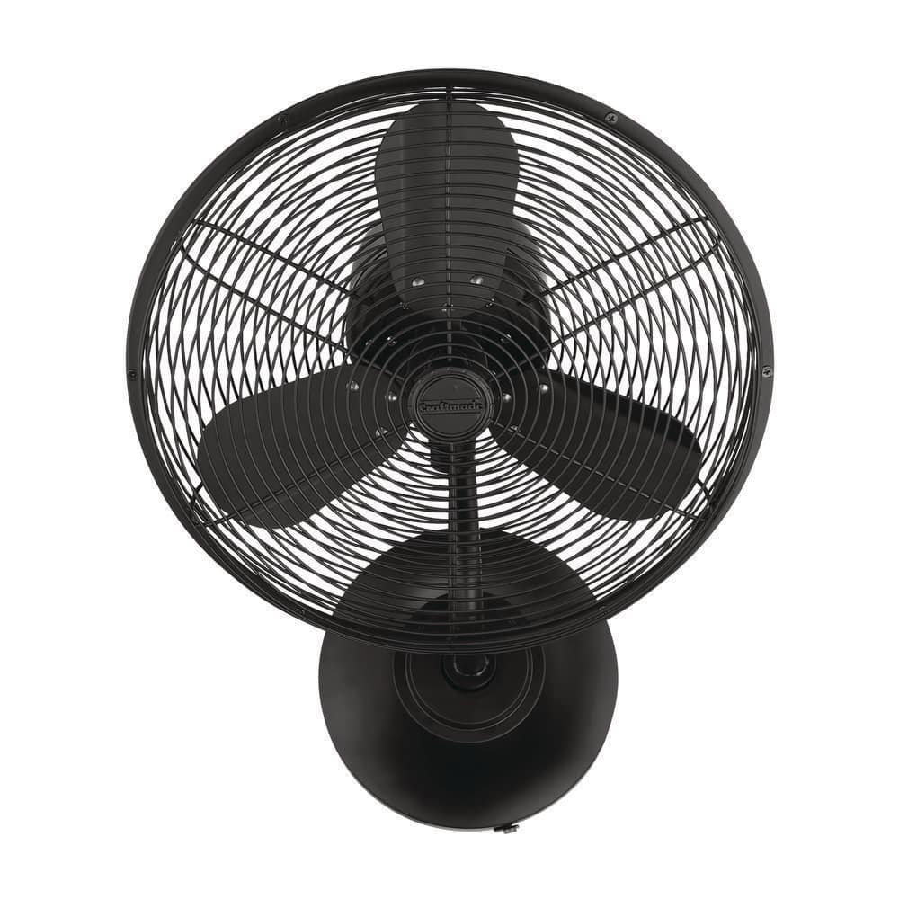 CRAFTMADE Bellows I 16 inch 3 Speed Oscillating Flat Black Finish Indoor/Outdoor Hardwired Mounted Wall Fan (2)
