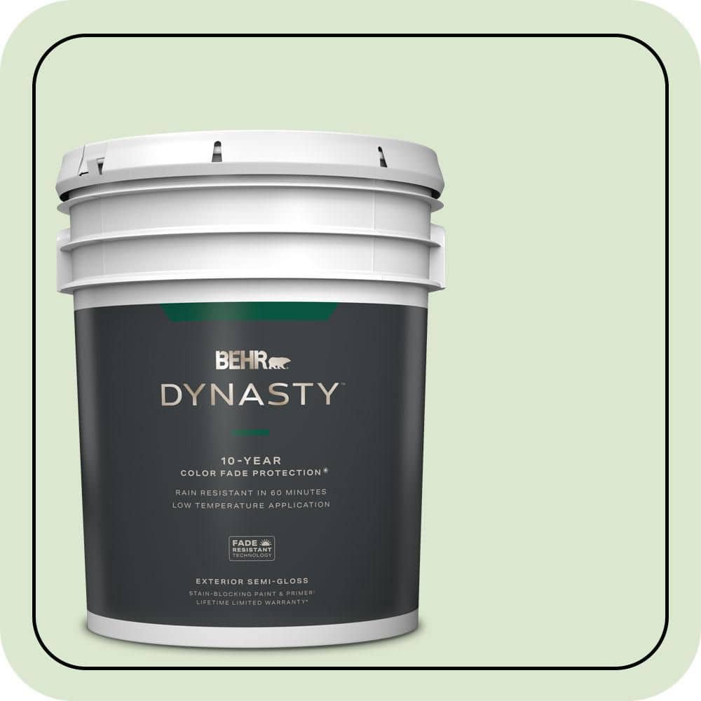 BEHR DYNASTY 5 gal. #T12-18 Minty Frosting Semi-Gloss Exterior Stain-Blocking Paint & Primer