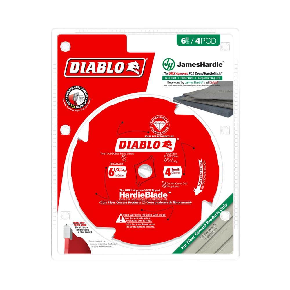 DIABLO 6-1/2in. x 4-Teeth HardieBlade Saw Blade for Fiber Cement (4)