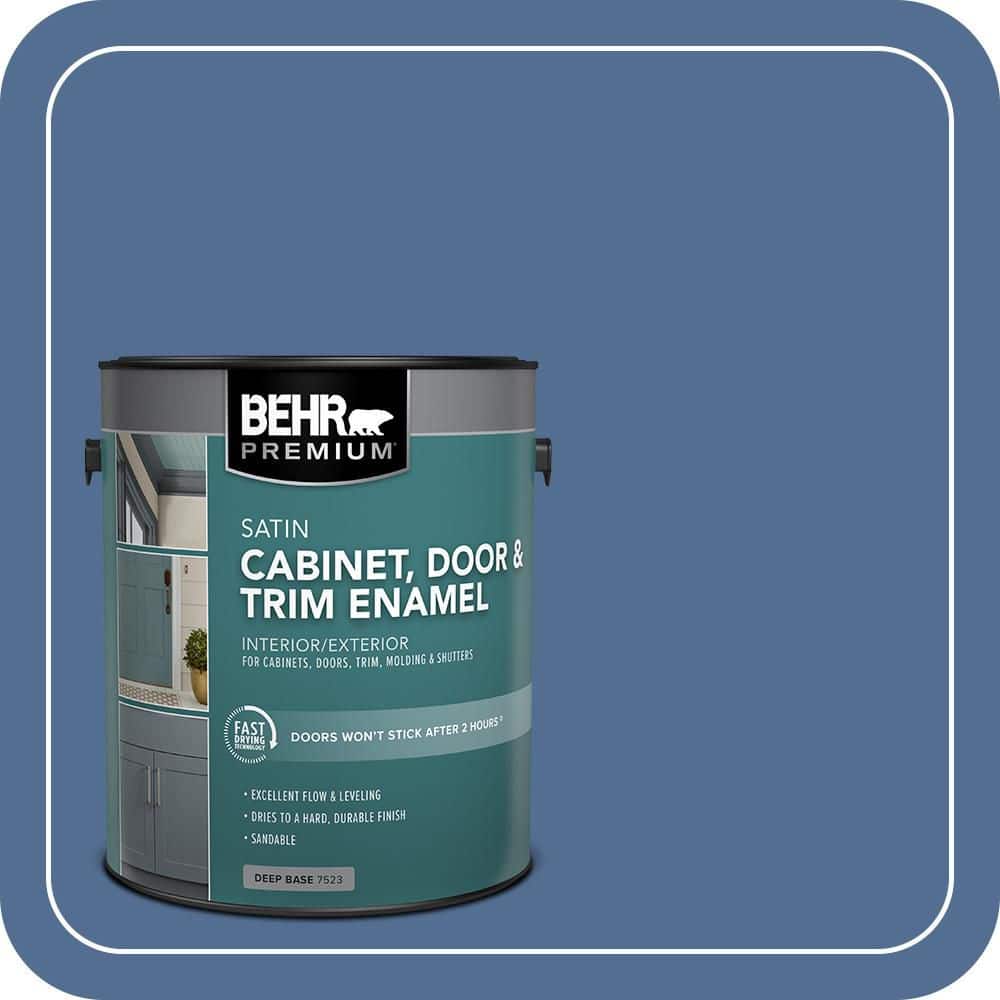 BEHR PREMIUM 1 gal. #M530-6 Charter Blue Satin Enamel Interior/Exterior Cabinet, Door & Trim Paint