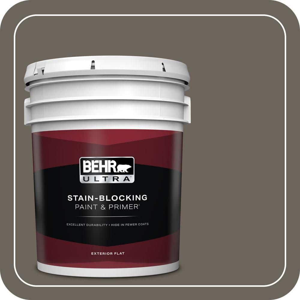 BEHR ULTRA 5 gal. #N360-6 Patio Stone Flat Exterior Paint & Primer