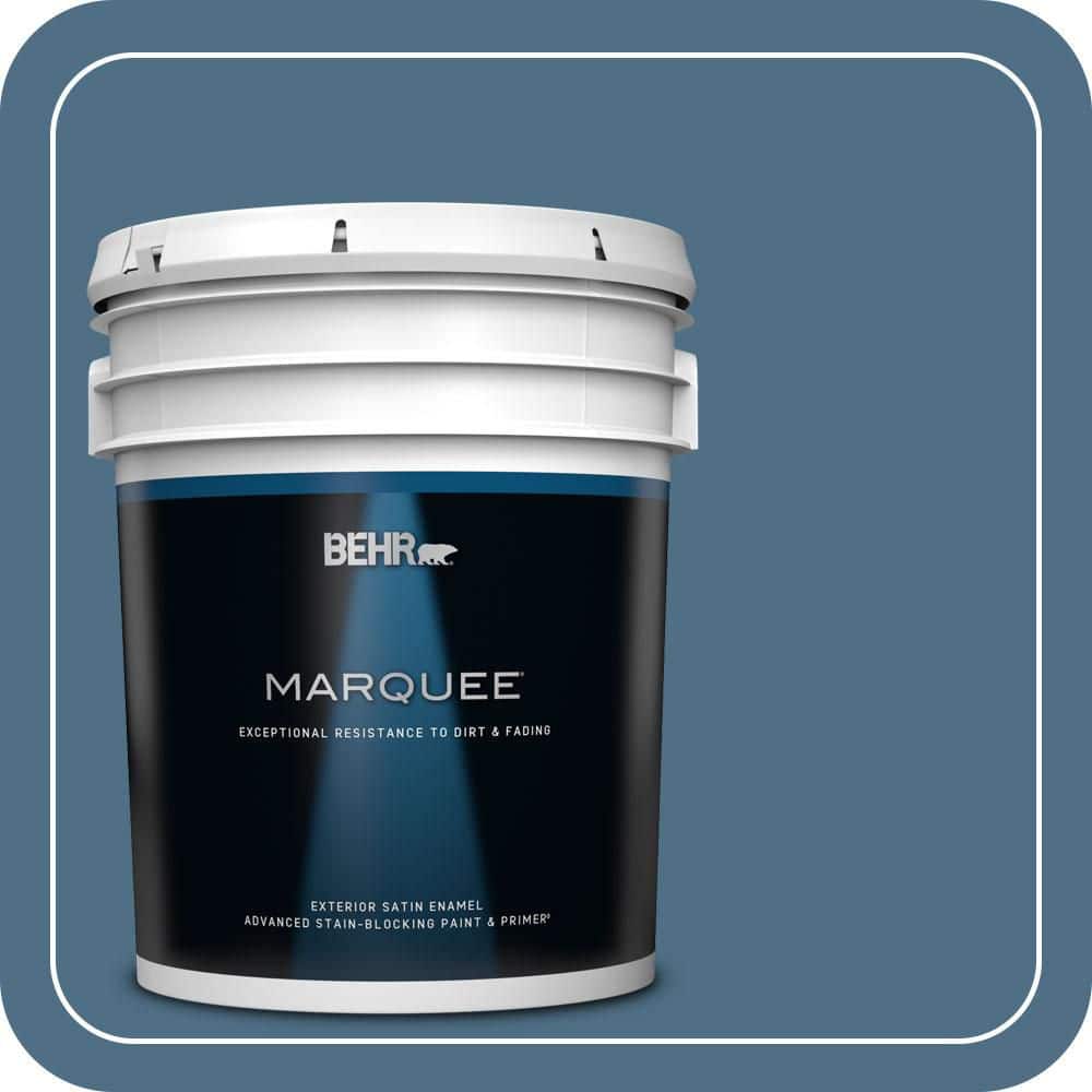 BEHR MARQUEE 5 gal. #S500-6 Shipyard Satin Enamel Exterior Paint & Primer (1)