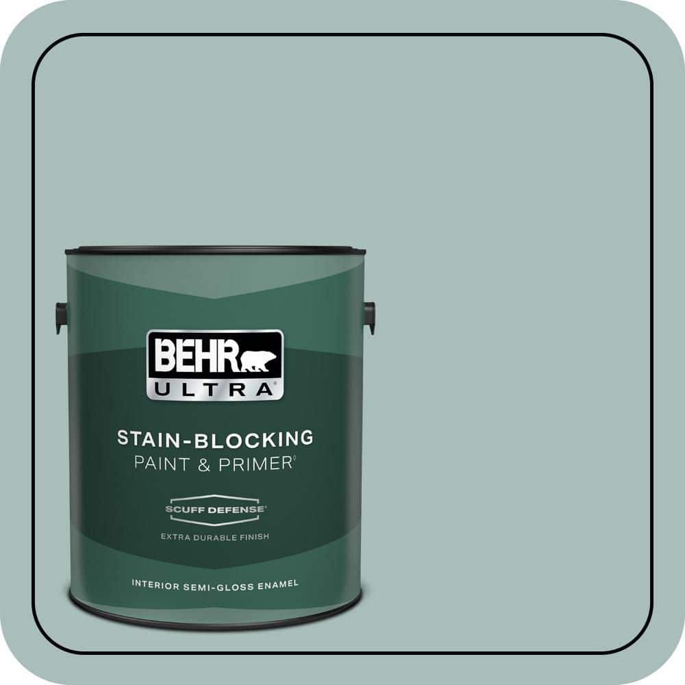 BEHR ULTRA 1 gal. #QE-43 Water Surface Extra Durable Semi-Gloss Enamel Interior Paint & Primer
