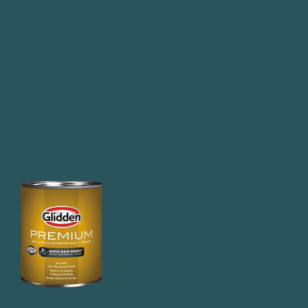 Glidden Premium 1 qt. PPG1148-7 Deep Emerald Satin Exterior Latex Paint (2)