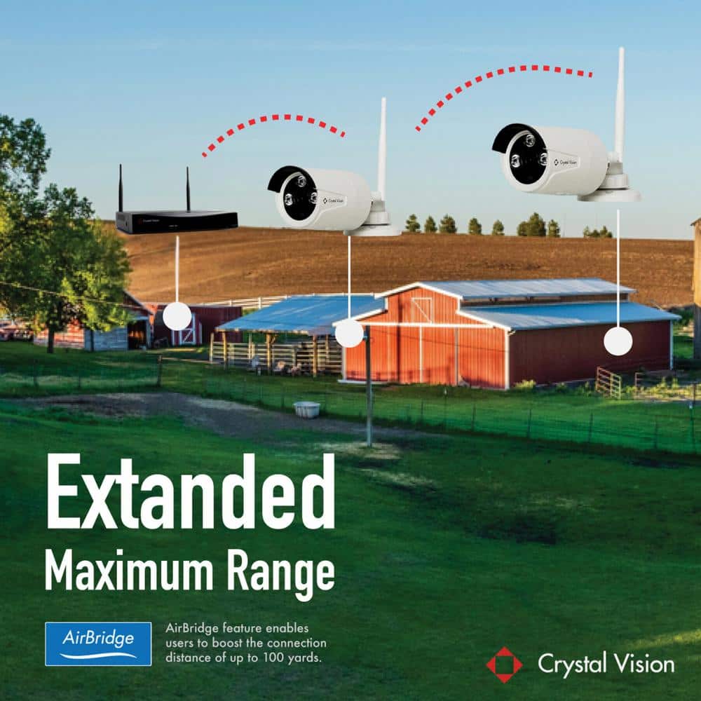 Crystal Vision 10-Channel Wi-Fi 6 NVR with 1TB HDD and 4 x 3 MP AI-Powered Bullet Cameras Advanced Home Surveillance System (3)
