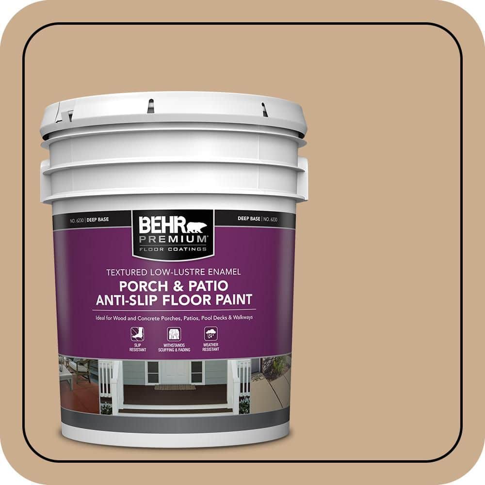 BEHR PREMIUM 5 gal. #PFC-23 Tan Textured Low-Lustre Enamel Interior/Exterior Porch and Patio Anti-Slip Floor Paint