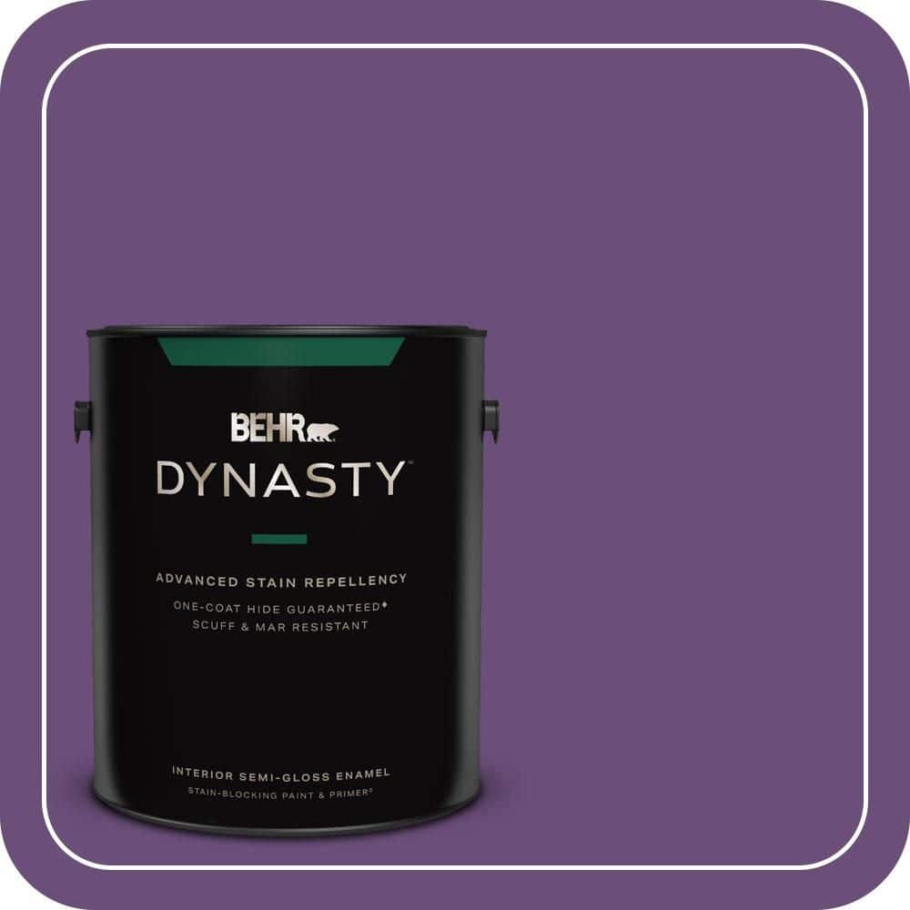 BEHR DYNASTY 1 gal. #660B-7 Exotic Purple Semi-Gloss Enamel Interior Stain-Blocking Paint & Primer