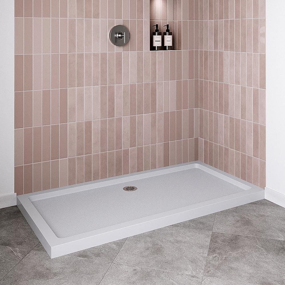 Streamline NT-384-600-LF 60 in. 30 in. Corner Acrylic Shower Pan Base, with Drain, ABS Drain Included (2)