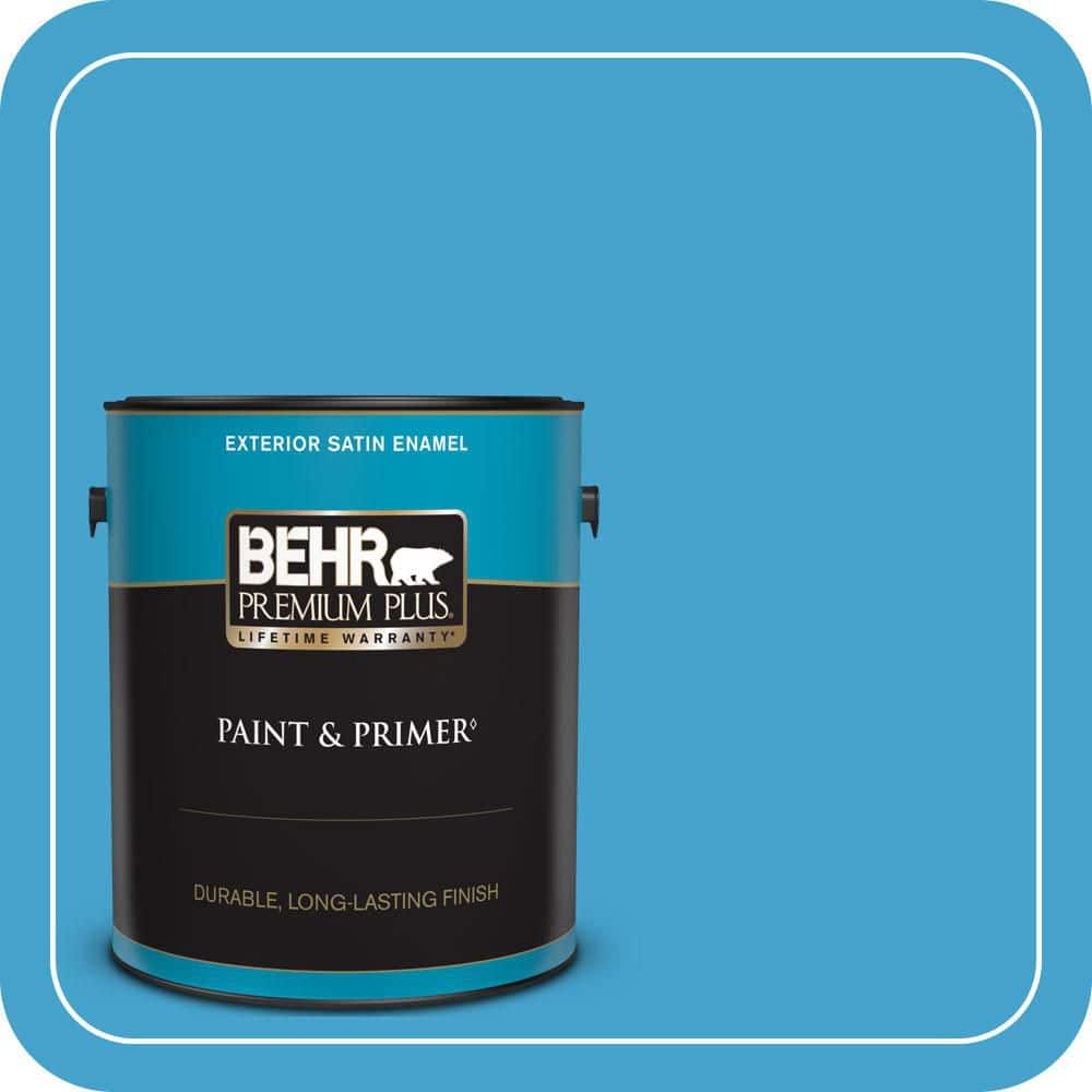 BEHR PREMIUM PLUS 1 gal. #540B-6 Sea Ridge Satin Enamel Exterior Paint & Primer