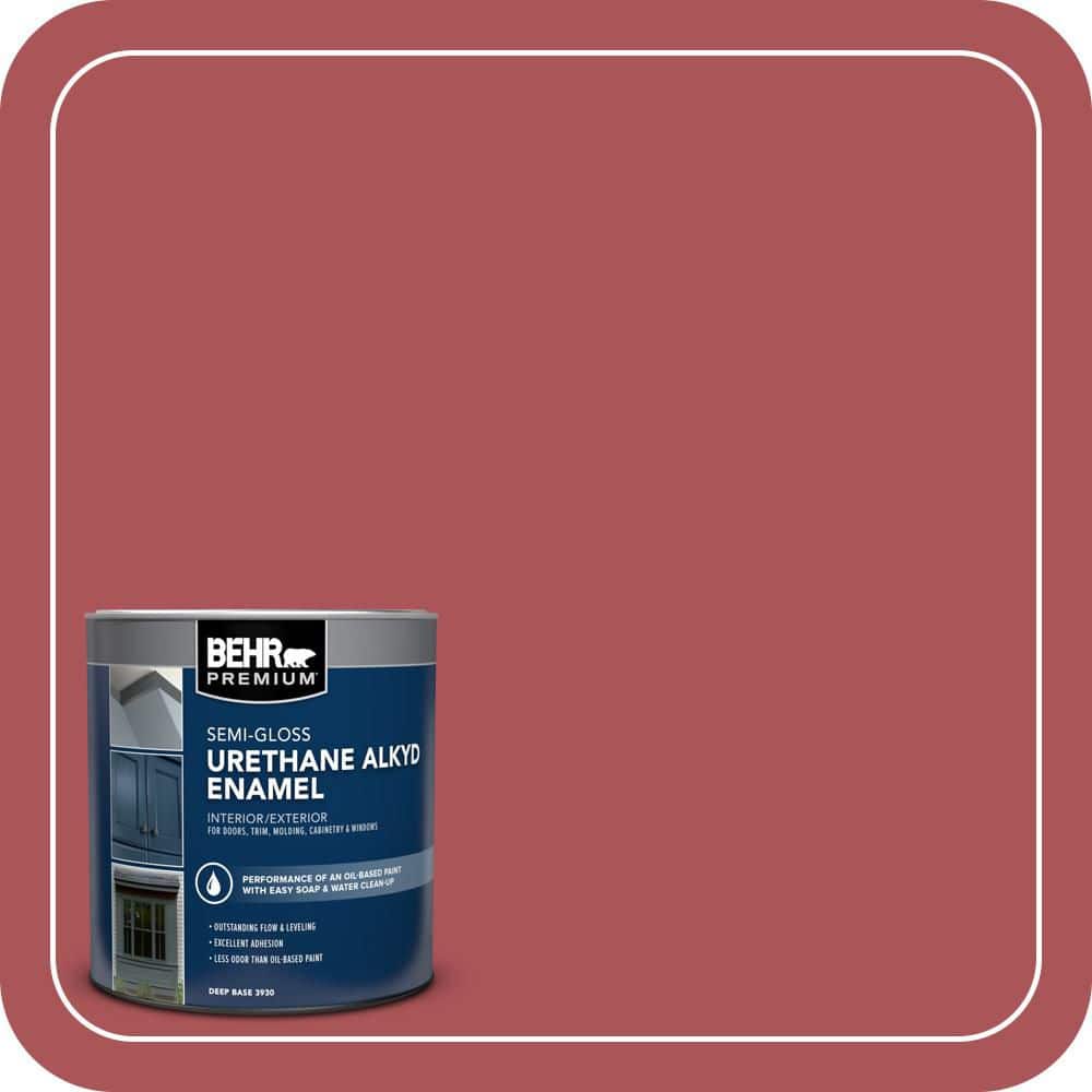 BEHR PREMIUM 1 qt. #M150-6 Lingonberry Punch Urethane Alkyd Semi-Gloss Enamel Interior/Exterior Paint
