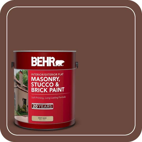 BEHR 1 gal. #BXC-45 Classic Brown Flat Interior/Exterior Masonry, Stucco and Brick Paint (2)