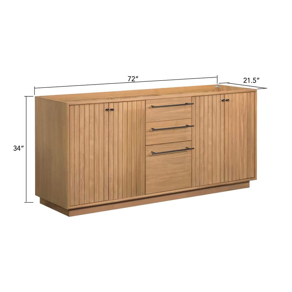 Avanity Parker 72 in. Bath Vanity Cabinet without Top in Natural Teak Assembled (2)