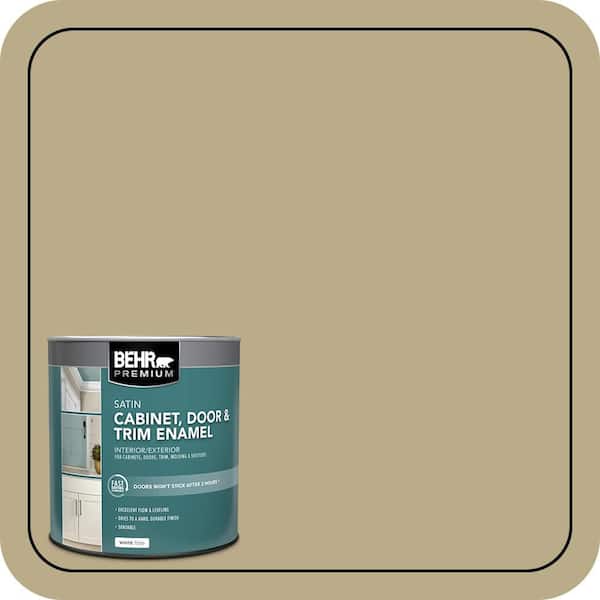BEHR PREMIUM 1 qt. #S330-4 Fennel Seed Satin Enamel Interior/Exterior Cabinet, Door & Trim Paint (2)