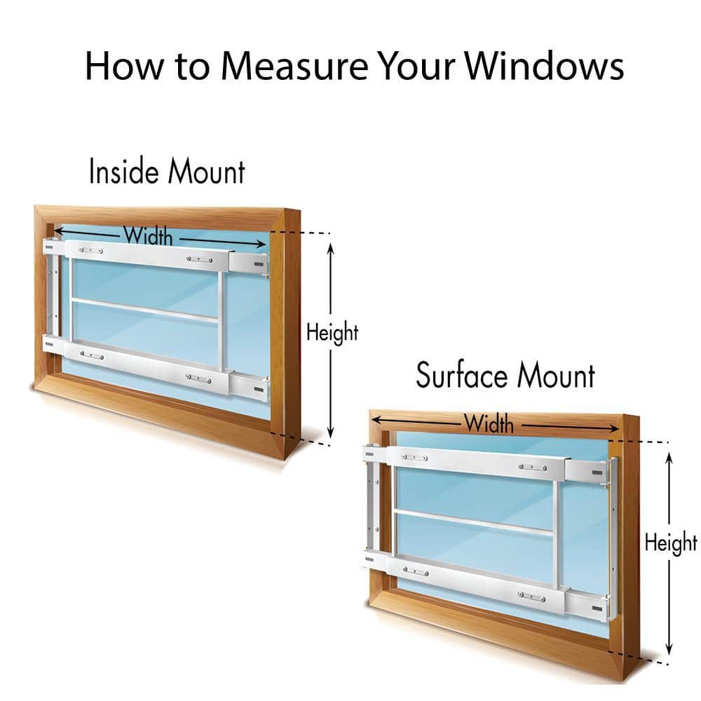 Mr. Goodbar Fixed 29 in. to 42 in. Adjustable Width 8-Bar Window Guard, White (2)