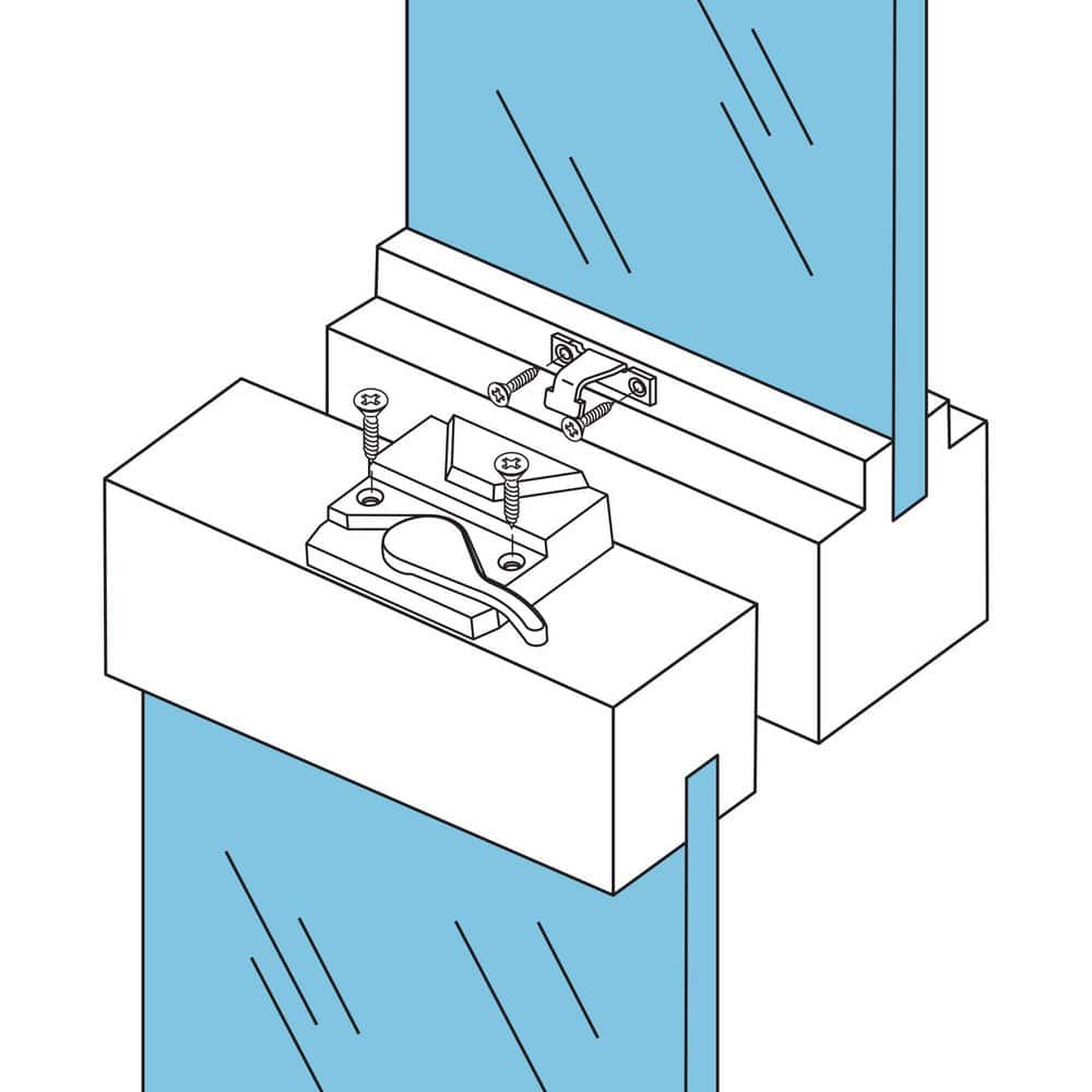 Prime-Line Sash Lock and Keeper, Right Hand, White (2)