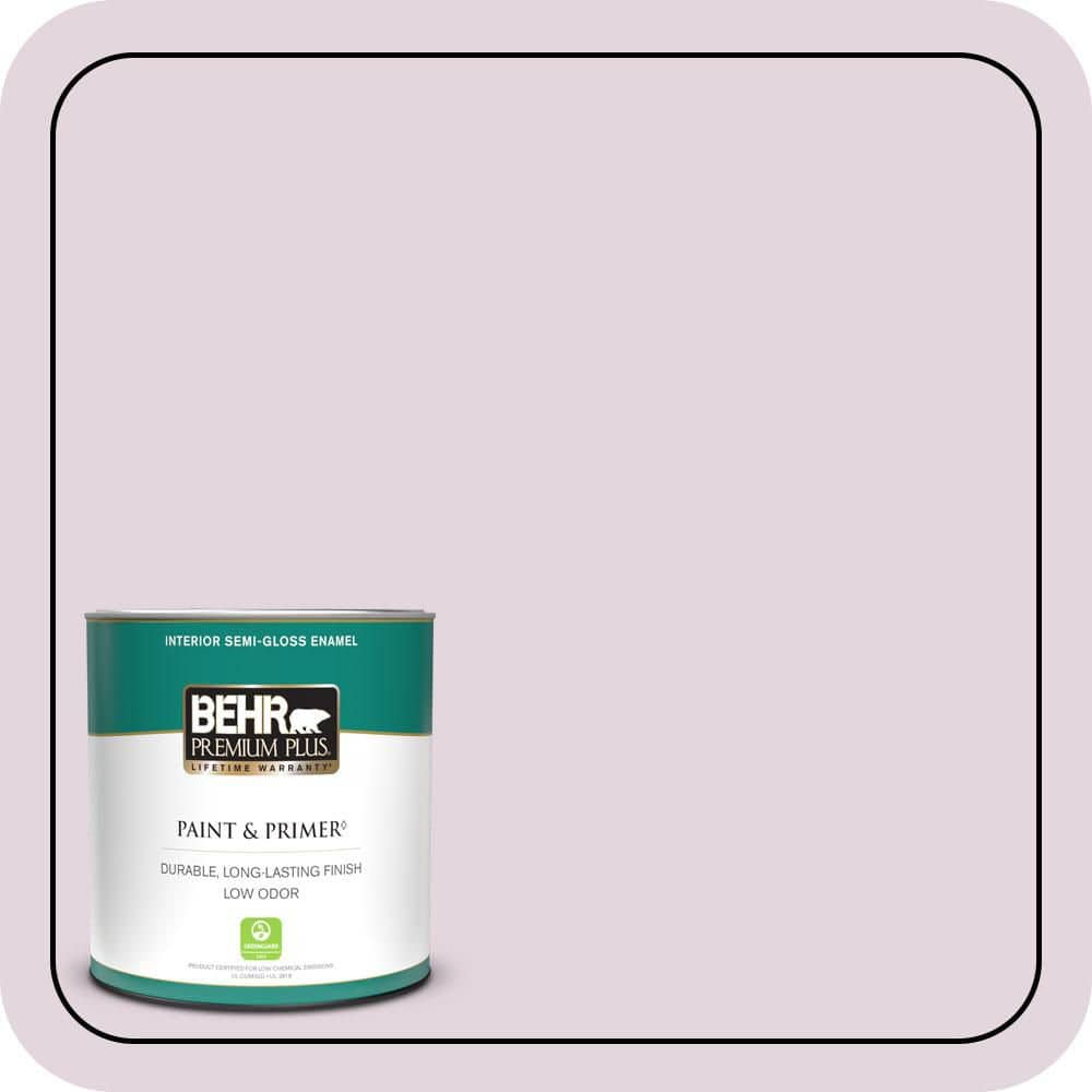 BEHR PREMIUM PLUS 1 qt. #S110-1 Secret Scent Semi-Gloss Enamel Low Odor Interior Paint & Primer