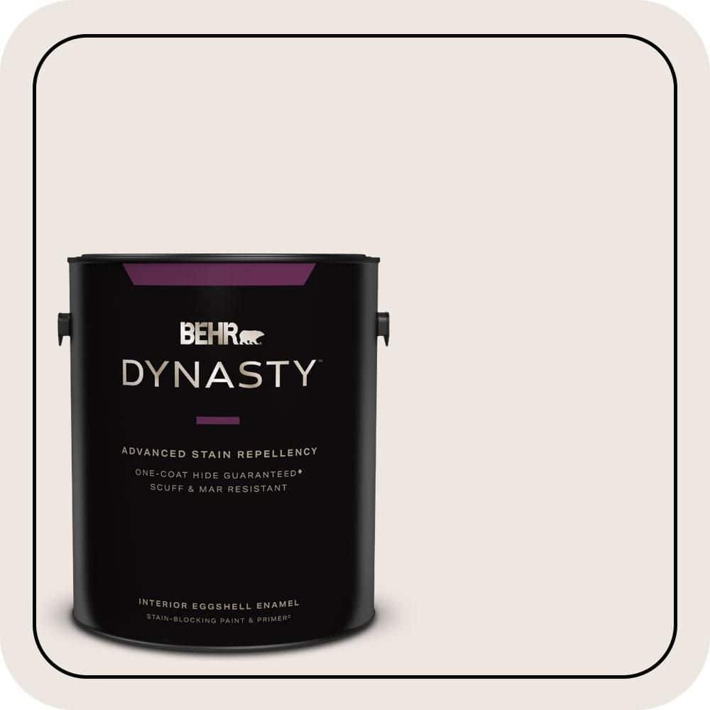 BEHR DYNASTY 1 gal. #PR-W12 Timid White Eggshell Enamel Interior Stain-Blocking Paint & Primer