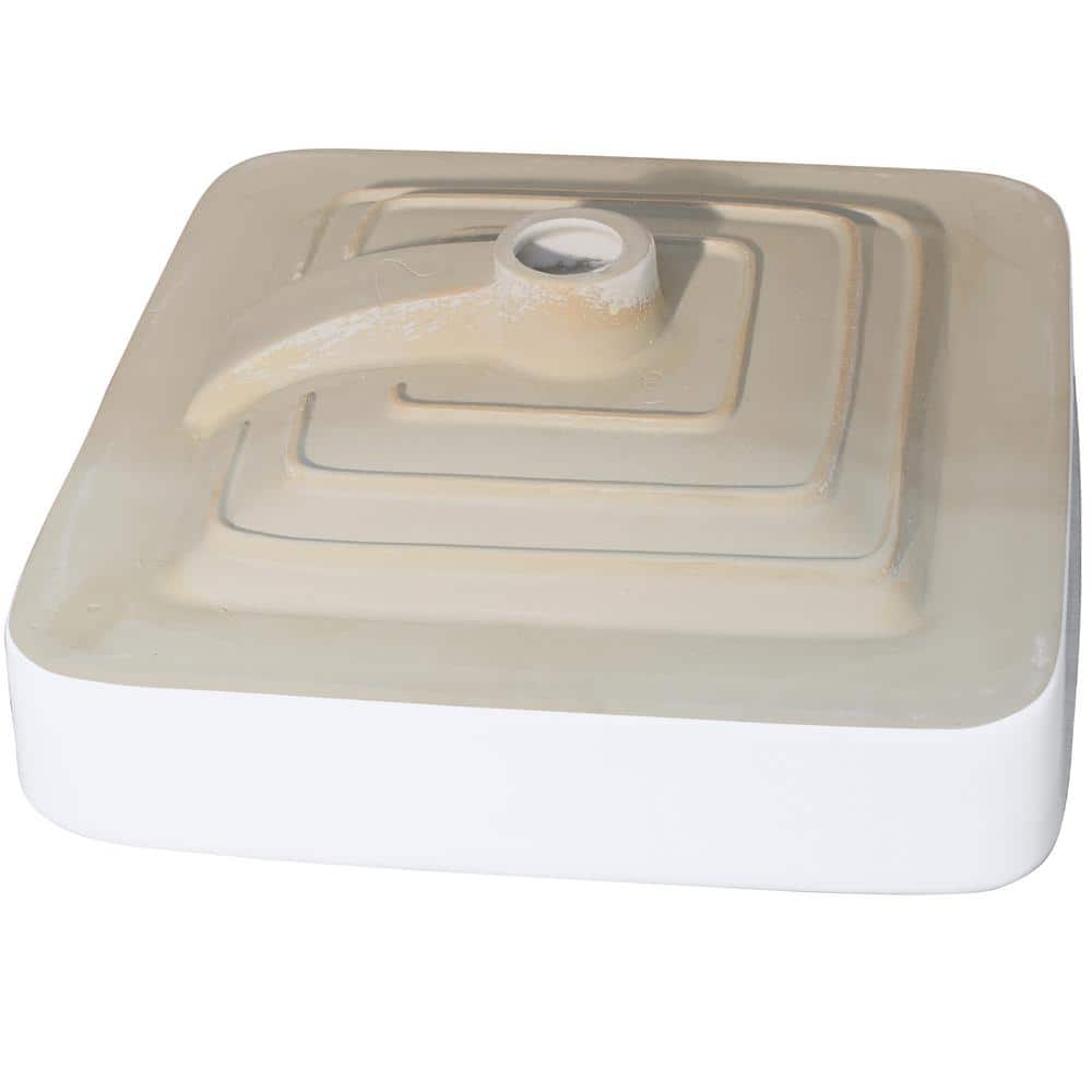 Novatto 16.75 in. Square Drop-In Bathroom Sink in White Porcelain with Overflow and 3"Tall Apron (3)