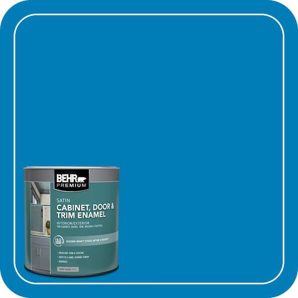 BEHR PREMIUM 1 qt. #S-G-550 Artesian Water Satin Enamel Interior/Exterior Cabinet, Door & Trim Paint (2)