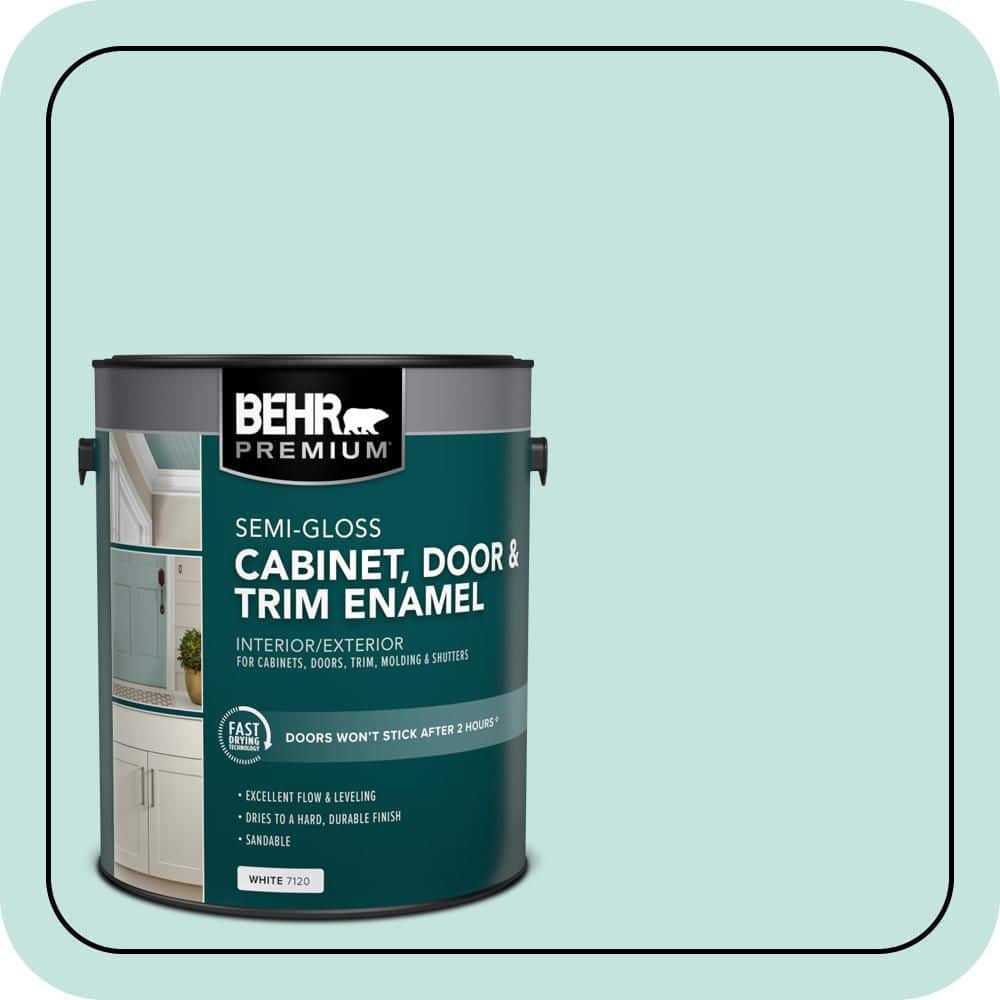 BEHR PREMIUM 1 gal. #MQ3-19 Misty Isle Semi-Gloss Enamel Interior/Exterior Cabinet, Door & Trim Paint