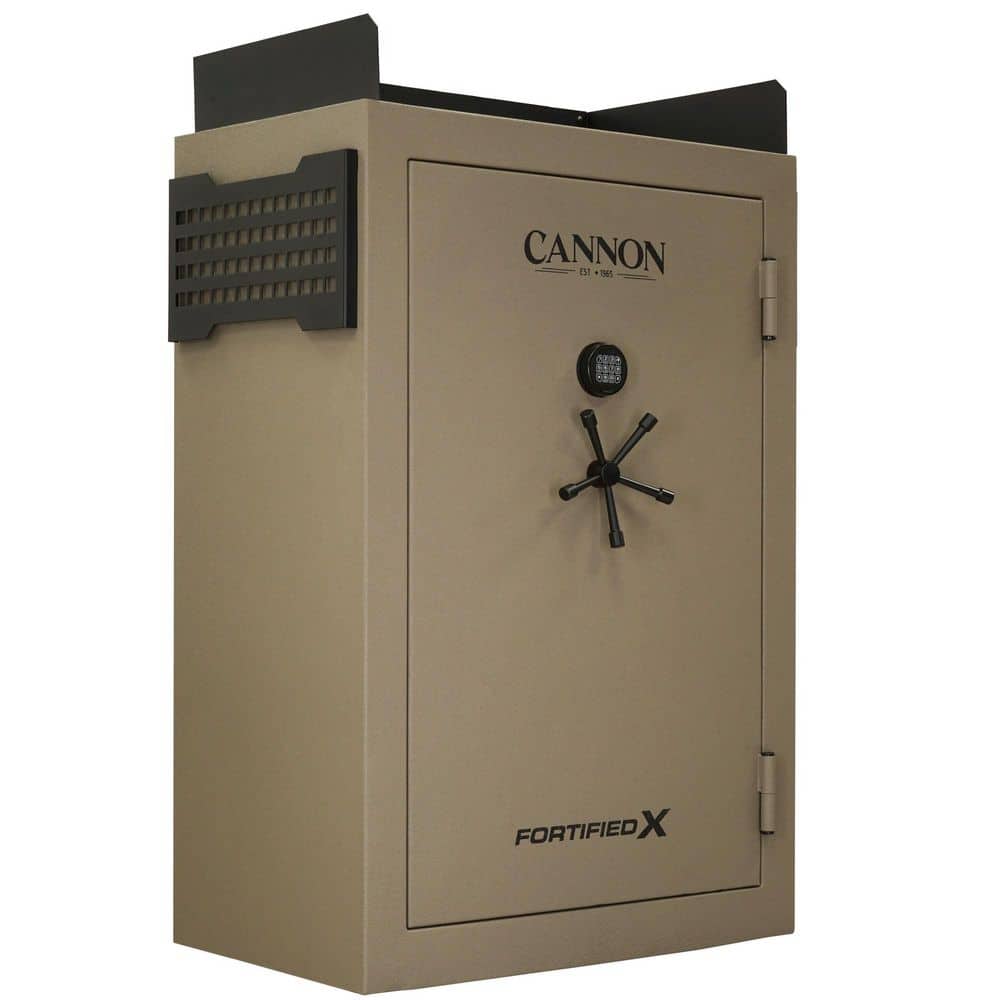 CANNON FORTIFIED X, 73 GUN CAPACITY, FIRE RESISTANT SAFE, ELECTRONIC LOCK W/ BACKUP KEY, ARMORGUARD PROTECTION OD GREEN