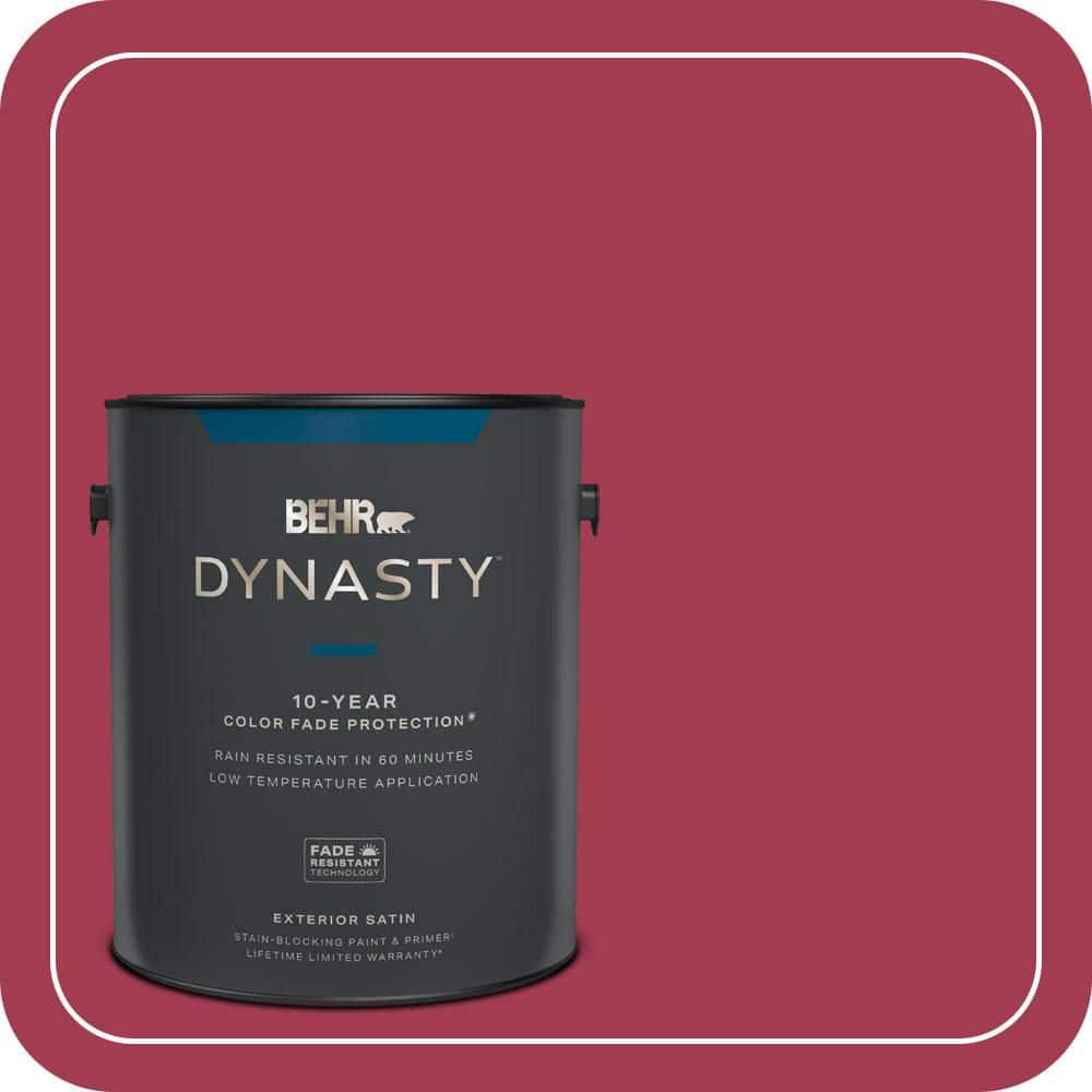 BEHR DYNASTY 1 gal. #S-G-120 Strawberry Daiquiri Satin Enamel Exterior Stain-Blocking Paint & Primer