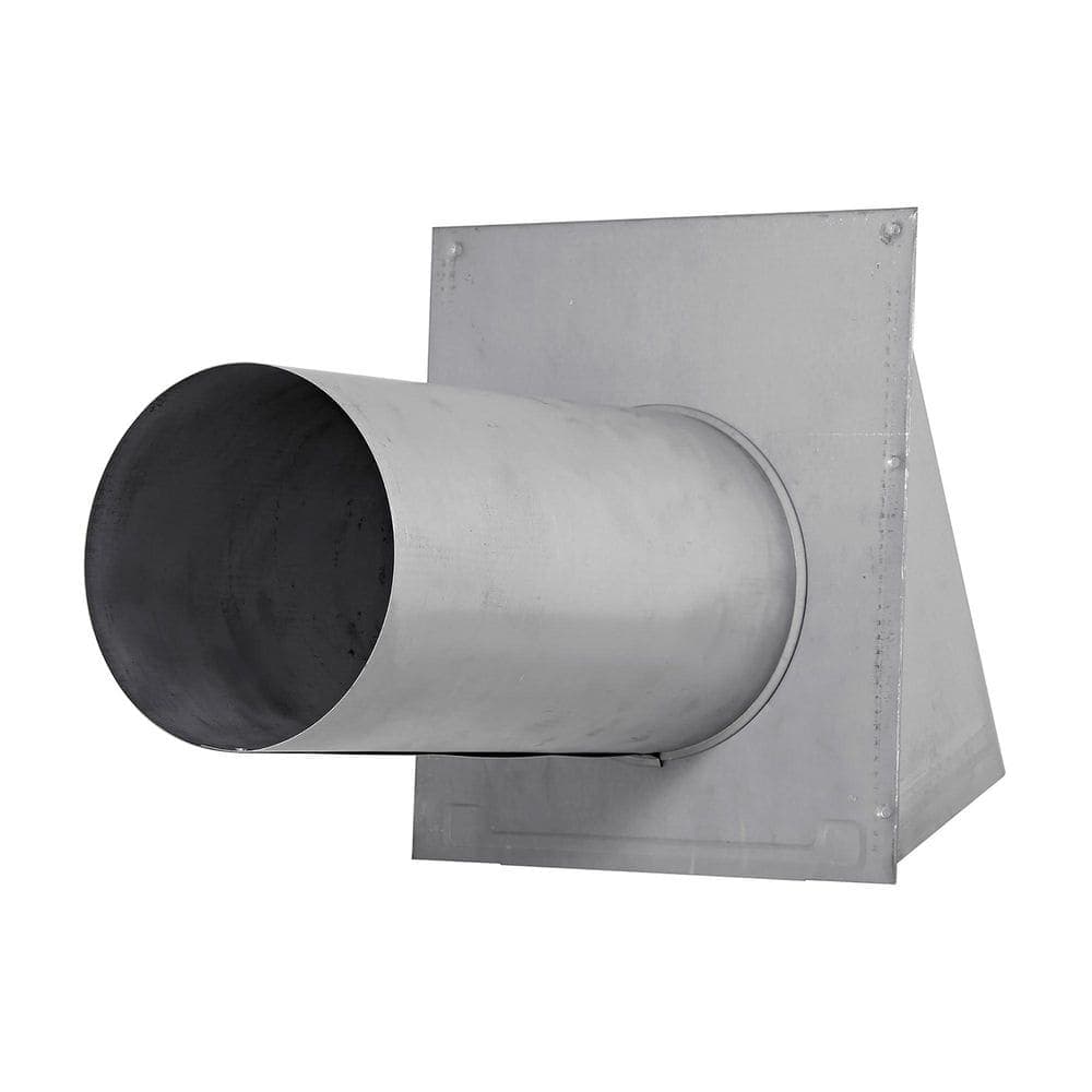 Lambro 6 in. 26-Gauge Paint-Grade Galvanized Wall Exhaust Hood Vent with Damper, Wire Mesh Screen, and 11 in. Pipe in Gray (3)