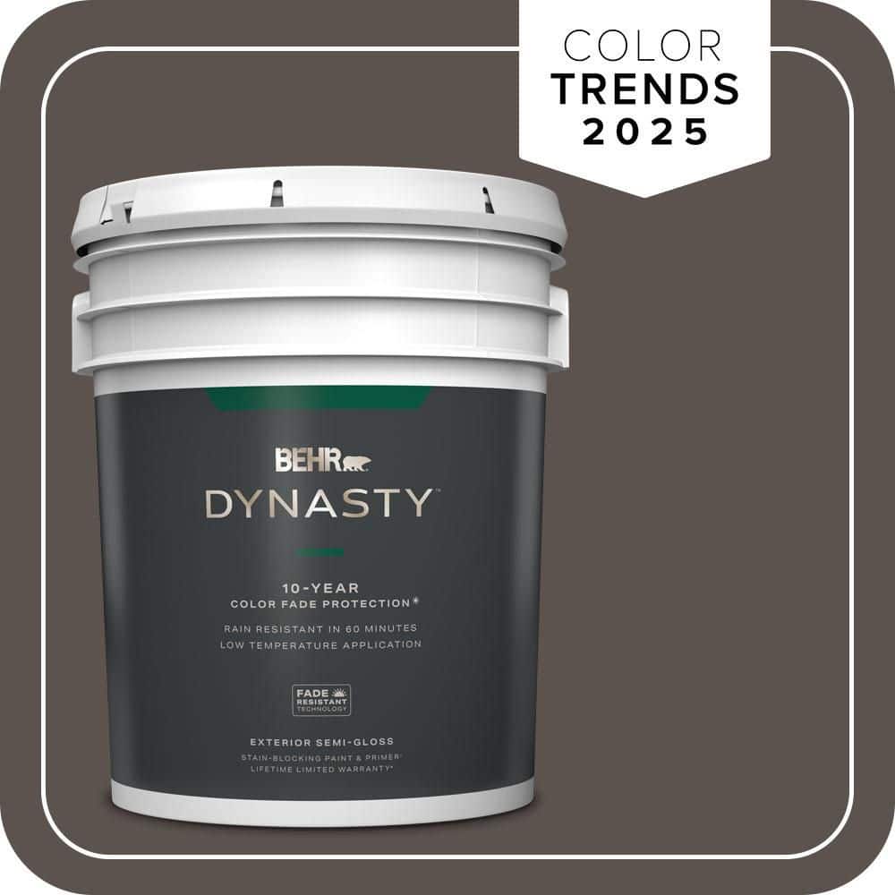 BEHR DYNASTY 5 gal. #MQ2-54 Gardeners Soil Semi-Gloss Exterior Stain-Blocking Paint & Primer