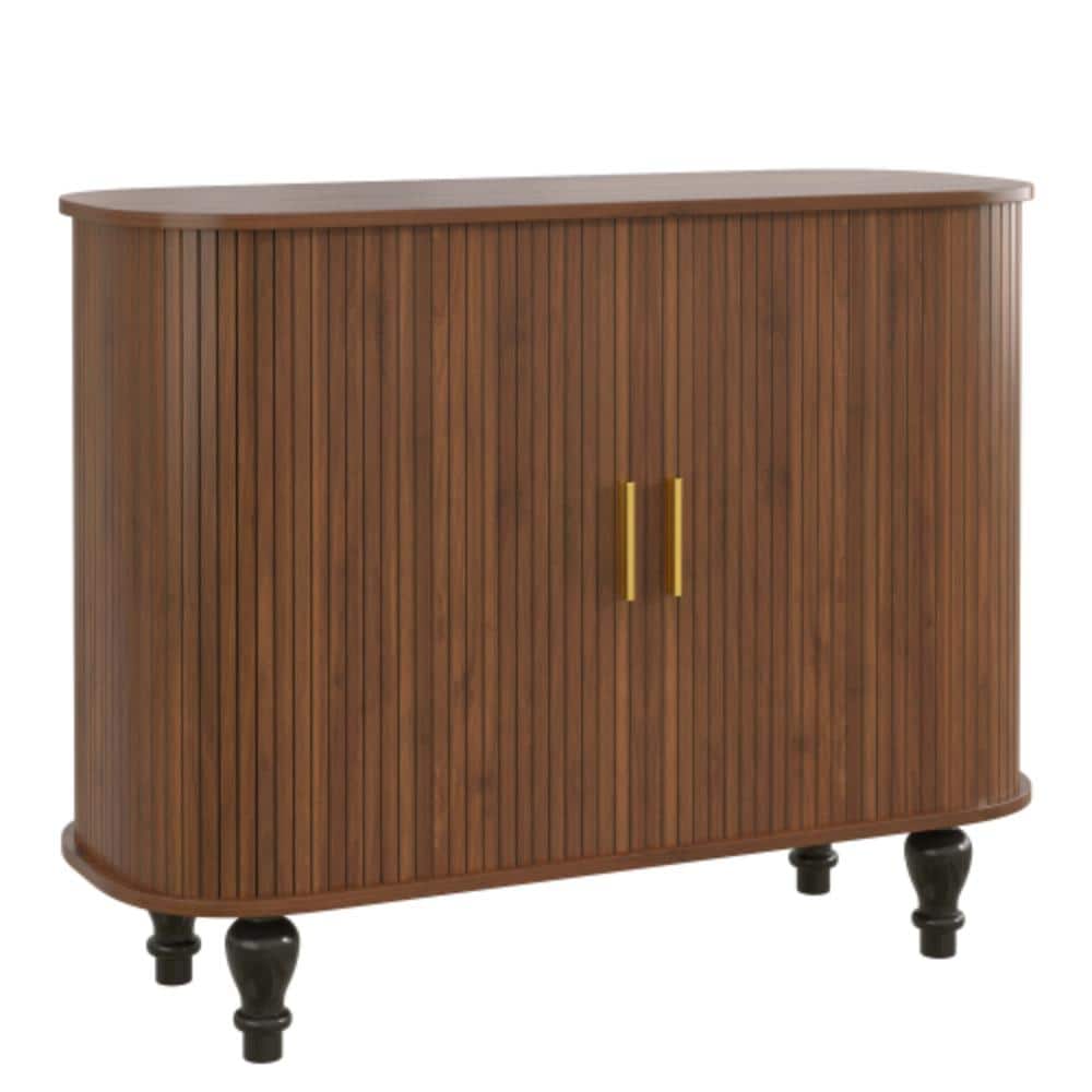 Unbranded 39.37 in. W x 15.75 in. D x 29.65 in. H Bathroom Brown Linen Cabinet (1)