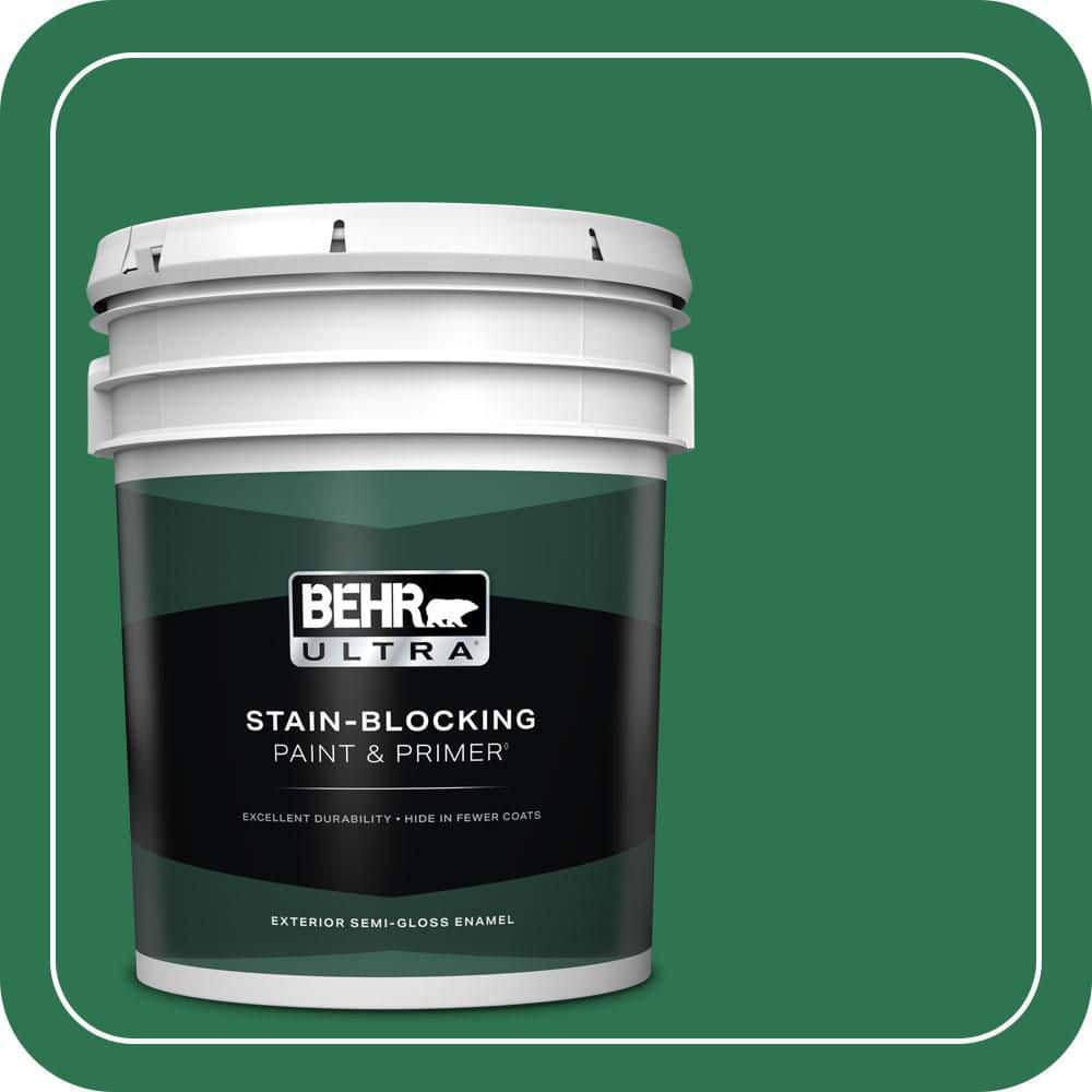 BEHR ULTRA 5 gal. #P420-7 Crown Jewel Semi-Gloss Enamel Exterior Paint & Primer