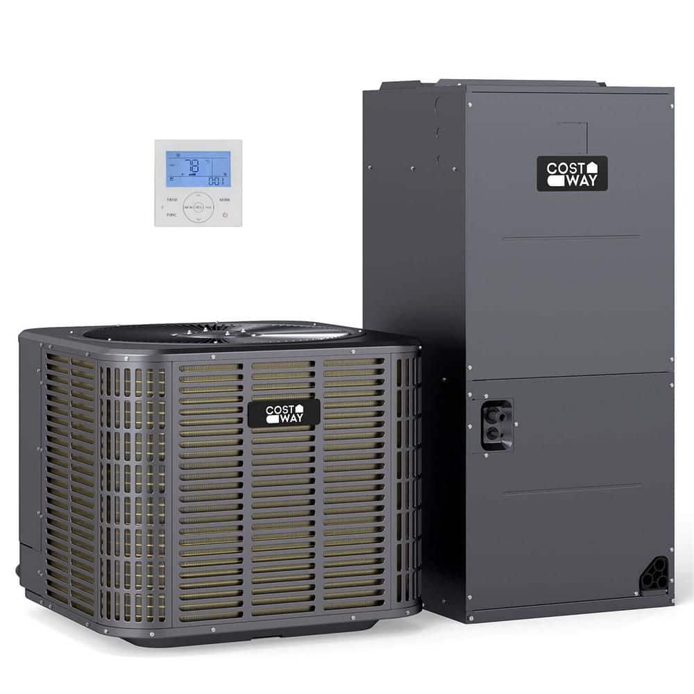 Costway 2 Ton 18 SEER2 Central Air Conditioner Heat Pump System with Air Handler Unit