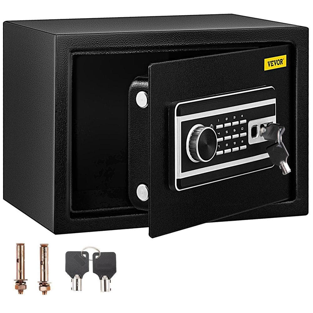 VEVOR Safe Box 0.8 Cu.Ft. Fingerprint Safe Box for Money 22L with Keypad Lock with 2 Keys for Home, Hotel, Office