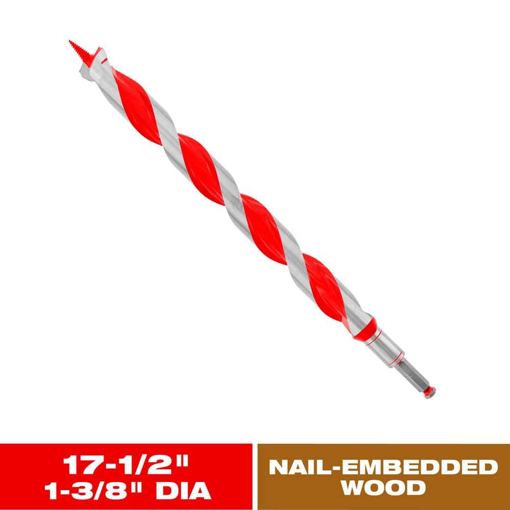 DIABLO 1-3/8 in. x 17-1/2 in. High Carbon Steel Auger Drill Bit for Wood and Nail-Embedded Wood