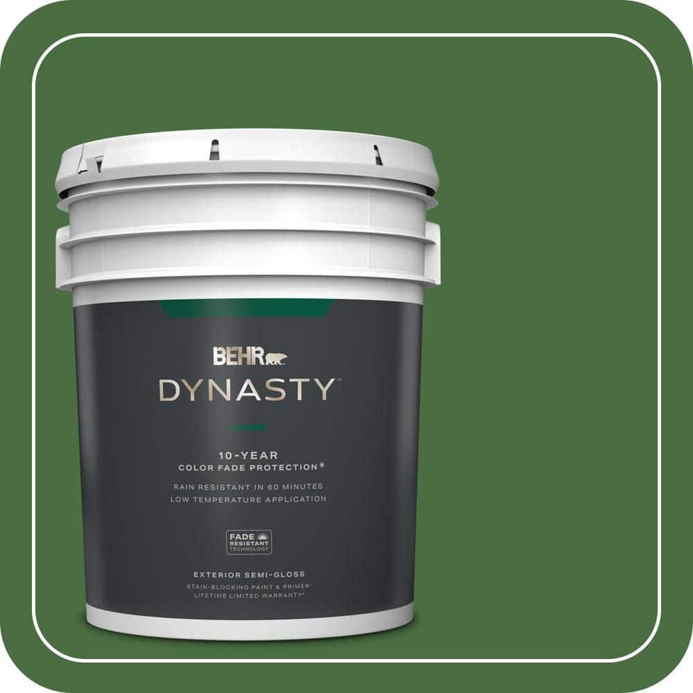 BEHR DYNASTY 5 gal. #S-H-440 Pine Scent Semi-Gloss Exterior Stain-Blocking Paint & Primer